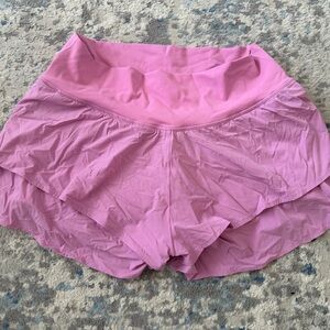 Pink Double Layer Workout Shorts
